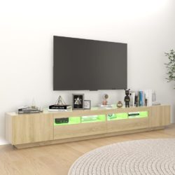 TV-benk med LED-lys sonoma eik 260x35x40 cm