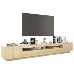 TV-benk med LED-lys sonoma eik 260x35x40 cm