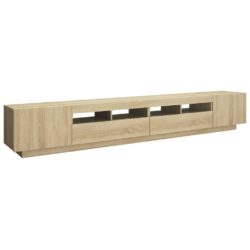 TV-benk med LED-lys sonoma eik 260x35x40 cm