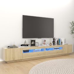 TV-benk med LED-lys sonoma eik 260x35x40 cm