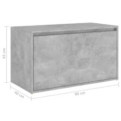 Gangbenk 80x40x45 cm betonggrå konstruert tre