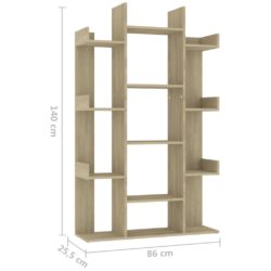 Bokhylle sonoma eik 86×25,5×140 cm konstruert tre