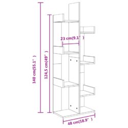 Bokhylle sonoma eik 48×25,5×140 cm konstruert tre