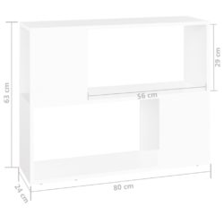 TV-benk hvit 80x24x63 cm konstruert tre