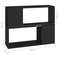 TV-benk svart 80x24x63 cm konstruert tre