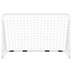 Fotballmål med nett hvit 180x90x120 cm stål