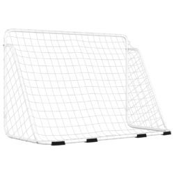 Fotballmål med nett hvit 180x90x120 cm stål