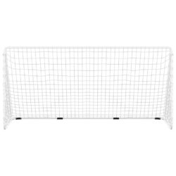 Fotballmål med nett hvit 366x122x182 cm stål