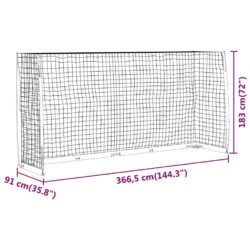 Fotballmål 366,5x91x183 cm stål