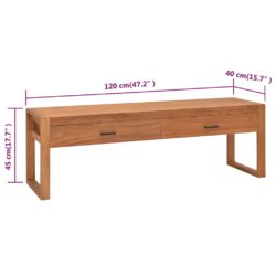 TV-benk 120x40x45 cm heltre teak