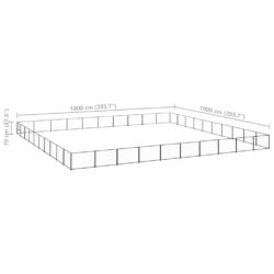 Hundegård svart 100 m² stål