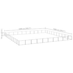 Hundegård sølv 100 m² stål