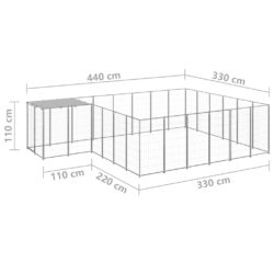 Hundegård sølv 12,1 m² stål