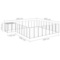 Hundegård sølv 20,57 m² stål