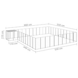 Hundegård sølv 31,46 m² stål