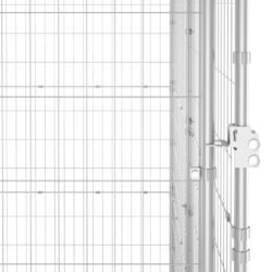Utendørs hundegård med tak 21,78 m² galvanisert stål