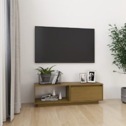 TV-benk 110x30x33,5 cm heltre furu honningbrun