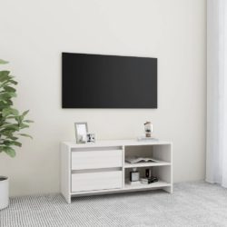 TV-benk 80x31x39 cm heltre furu hvit