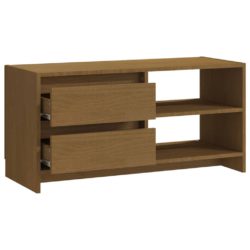 TV-benk 80x31x39 cm heltre furu honningbrun