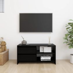 TV-benk 80x31x39 cm heltre furu svart