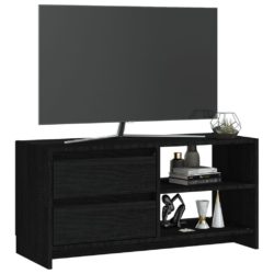 TV-benk 80x31x39 cm heltre furu svart