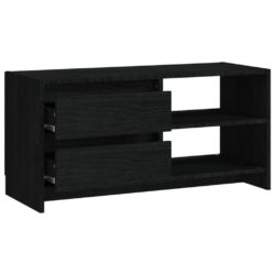 TV-benk 80x31x39 cm heltre furu svart