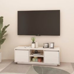 TV-benk 110x30x40 cm heltre furu hvit