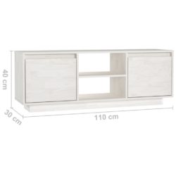 TV-benk 110x30x40 cm heltre furu hvit