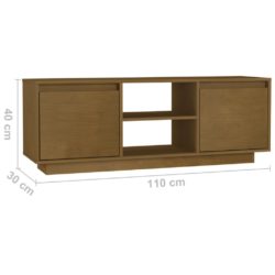 TV-benk 110x30x40 cm heltre furu honningbrun