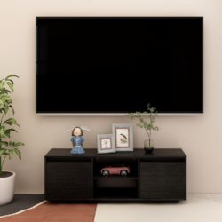 TV-benk 110x30x40 cm heltre furu svart