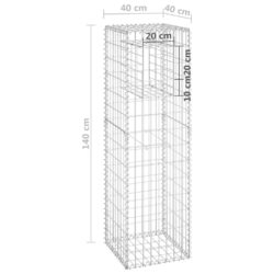 Gabionstolper 2 stk 40x40x140 cm jern