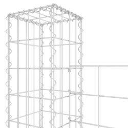 Gabionkurv u-formet med 5 stolper jern 500x20x200 cm