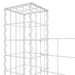 Gabionkurv u-formet med 8 stolper jern 860x20x200 cm