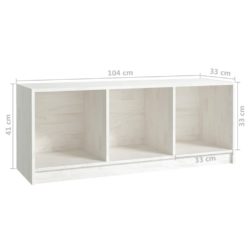 TV-benk hvit 104x33x41 cm heltre furu