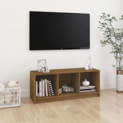 TV-benk honningbrun 104x33x41 cm heltre furu