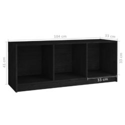 TV-benk svart 104x33x41 cm heltre furu