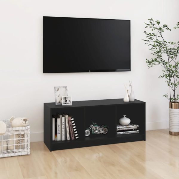 TV-benk svart 104x33x41 cm heltre furu