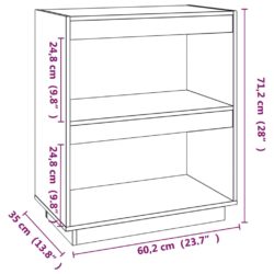 Bokhylle grå 60x35x71 cm heltre furu