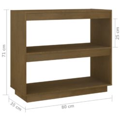 Bokhylle honningbrun 80x35x71 cm heltre furu