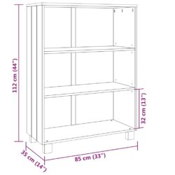 Bookhylle HAMAR hvit 85x35x112 cm heltre furu