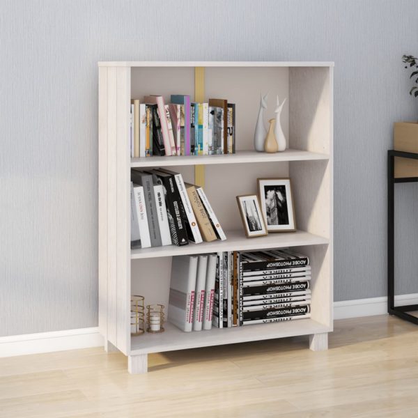 Bookhylle HAMAR hvit 85x35x112 cm heltre furu