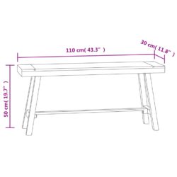 Benk 110 cm heltre teak