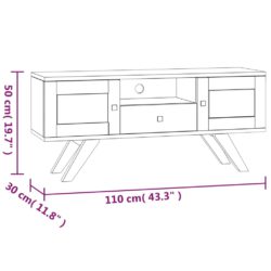 TV-benk 110x30x50 cm heltre teak