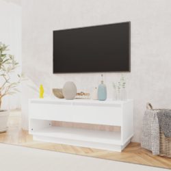 TV-benk hvit 102x41x44 cm konstruert tre