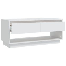 TV-benk hvit 102x41x44 cm konstruert tre