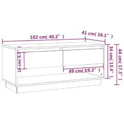 TV-benk hvit 102x41x44 cm konstruert tre