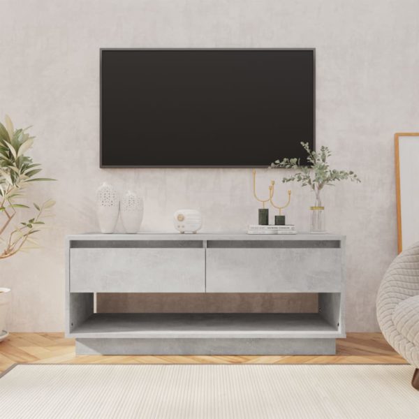 TV-benk betonggrå 102x41x44 cm konstruert tre