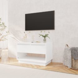 TV-benk hvit 70x41x44 cm konstruert tre