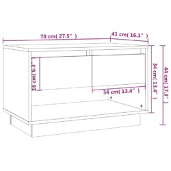 TV-benk hvit 70x41x44 cm konstruert tre