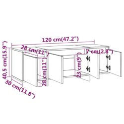 TV-benk hvit 120x30x40,5 cm konstruert tre